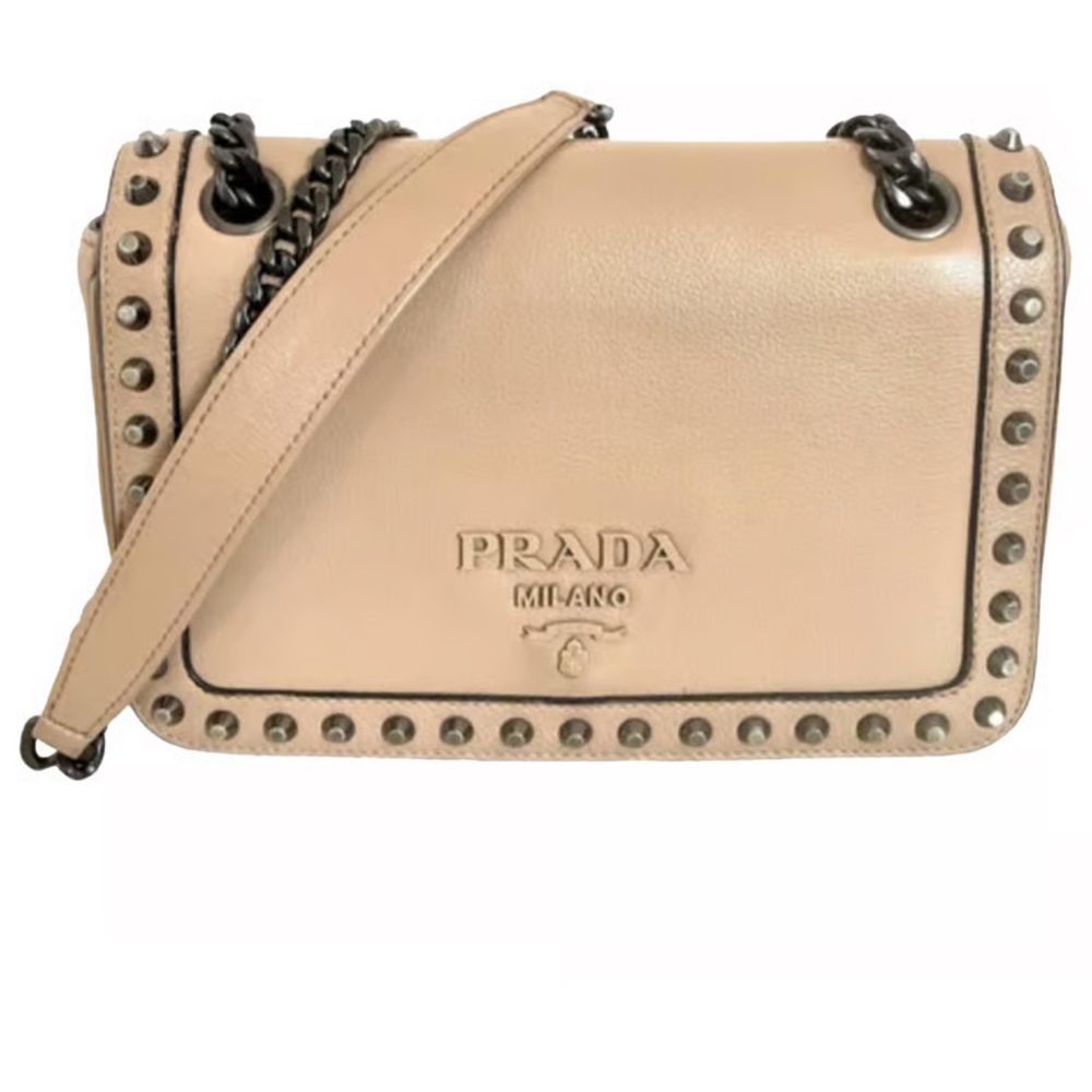 Authentic PRADA studded crossbody, chain strap